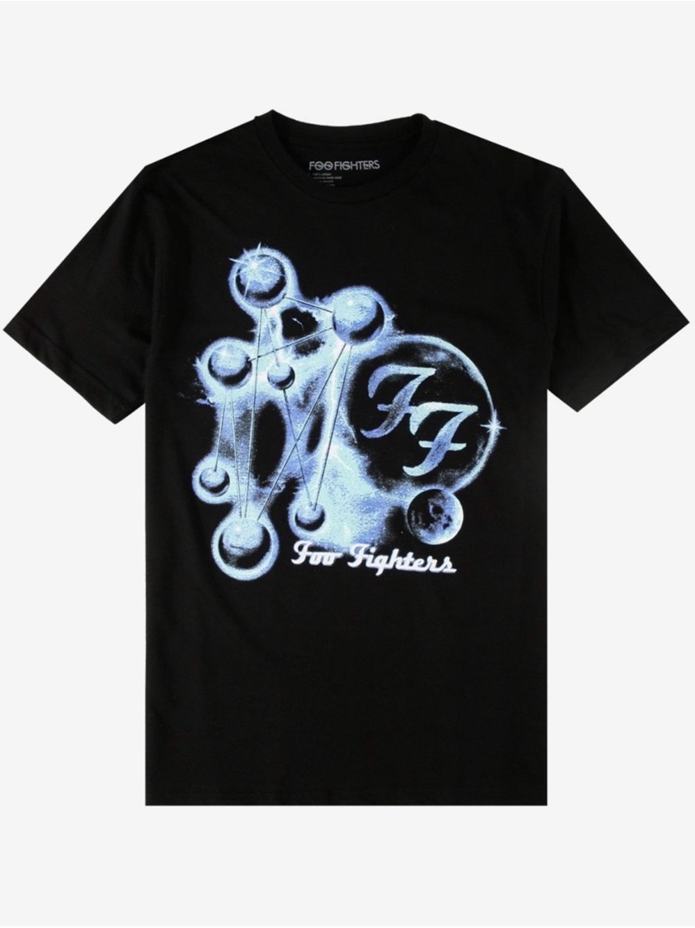 Black Graphic Foo Fighters Cosmic Bubbles Band Tee